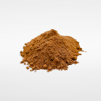 Fine Camu Camu powder, highlighting its light, smooth texture and pale pink color.