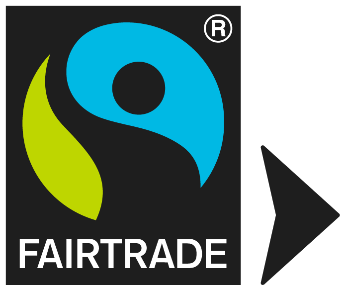 Fairtrade logo with a black background