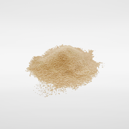 Finely ground Maca powder, highlighting its pale, smooth texture.